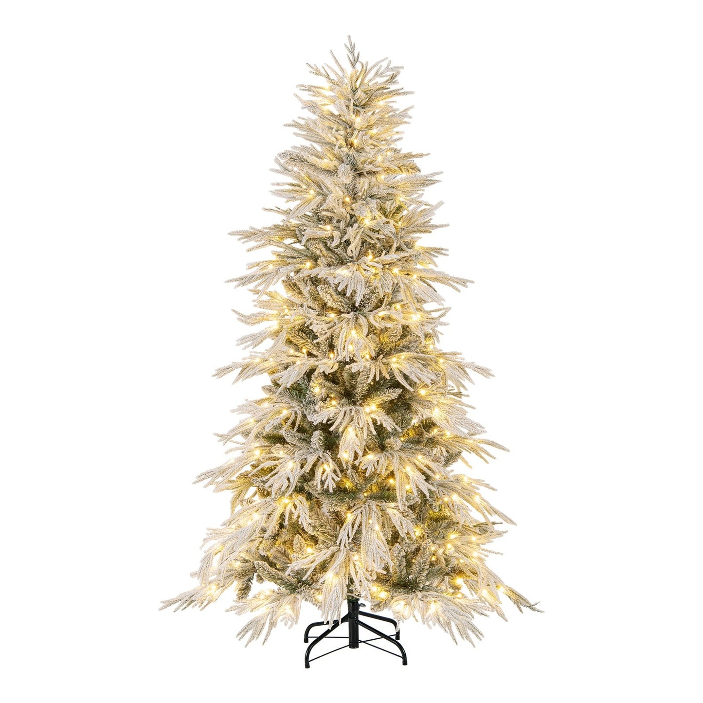 180 cm Snow-Flocked Pre-Lit Christmas Tree, 250 LEDs