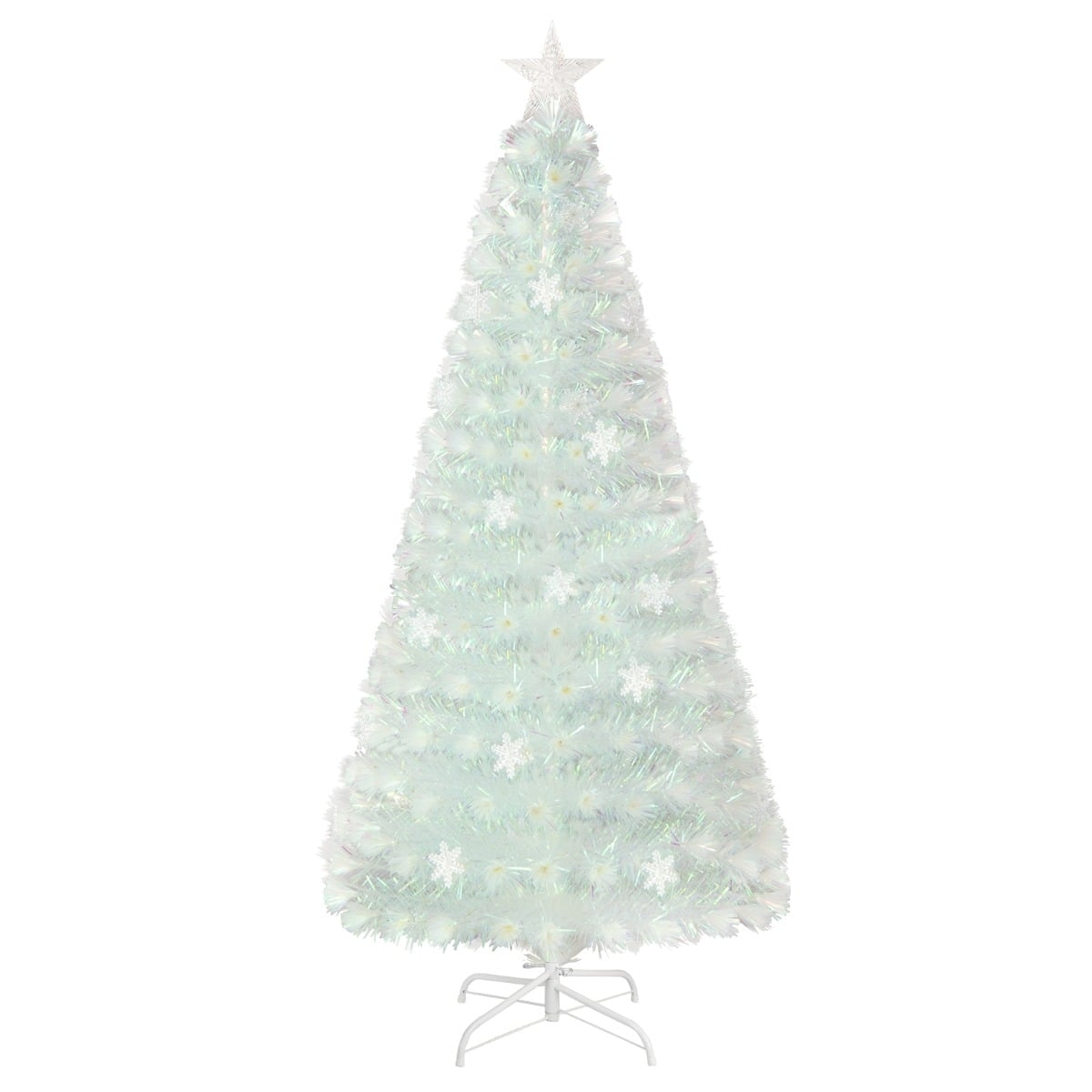 180 cm White Artificial Christmas Tree with LED Lights