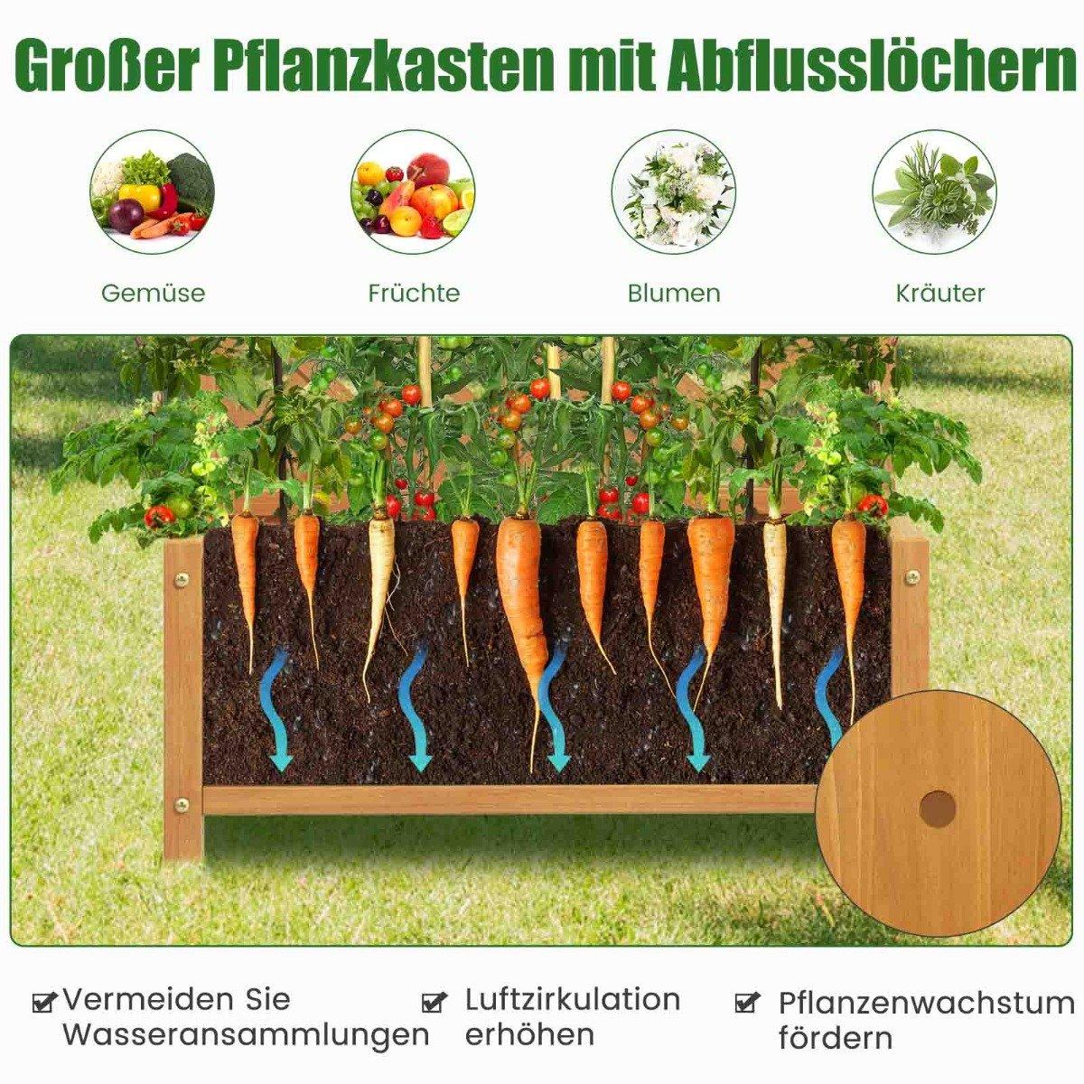 180 cm high garden bed with planter trellis & drainage holes orange