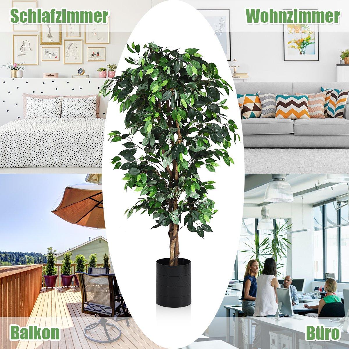 180 cm houseplant decorative artificial plant decorative plant with 1008 leaves and natural trunk