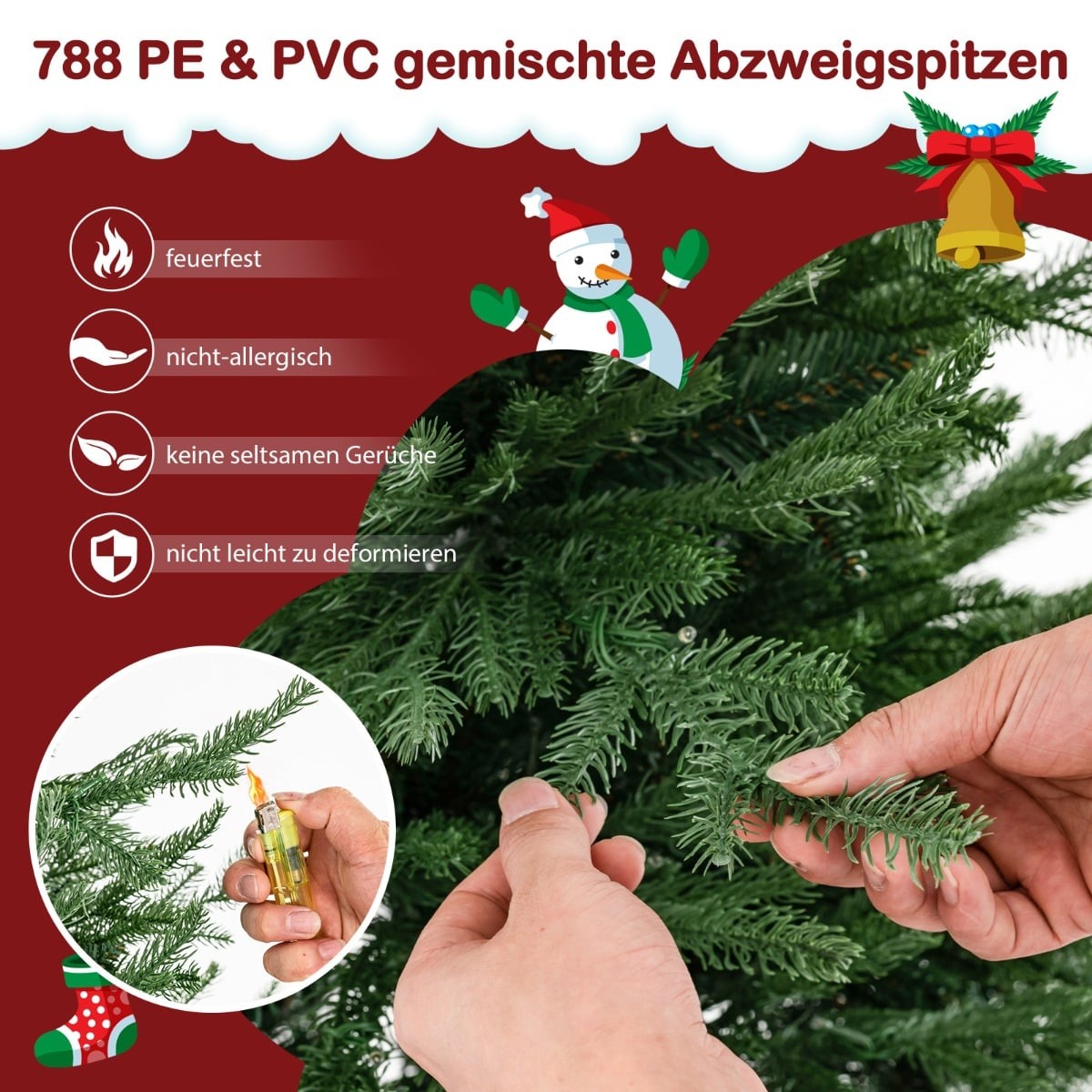 183 cm Artificial Christmas Tree with 280 LED Lights