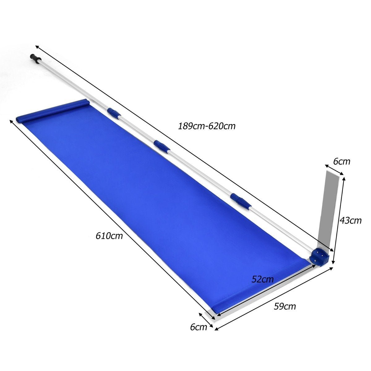 189-620 cm snow roof rake made of aluminum roof rake snow clearer with Oxford fabric