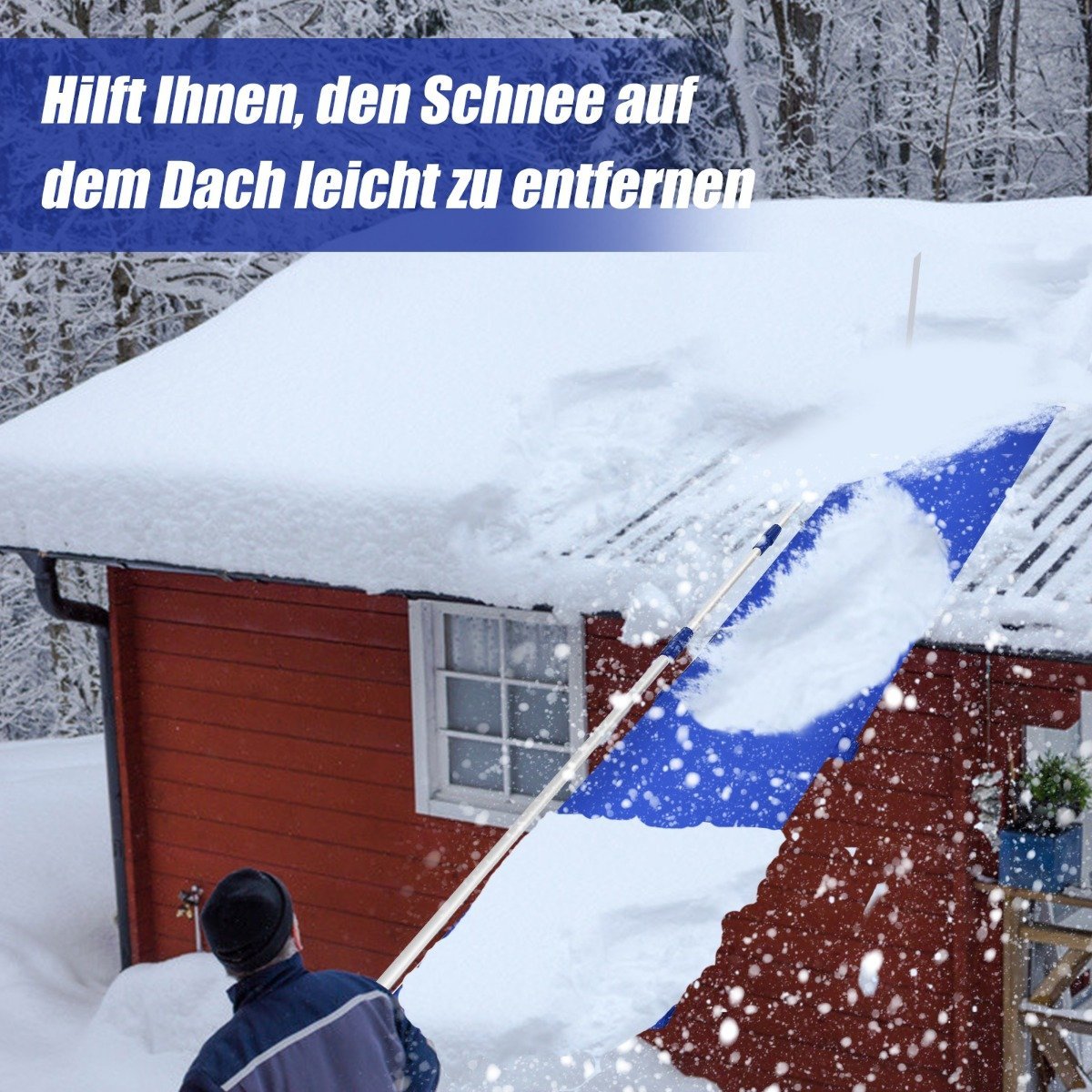 189-620 cm snow roof rake made of aluminum roof rake snow clearer with Oxford fabric