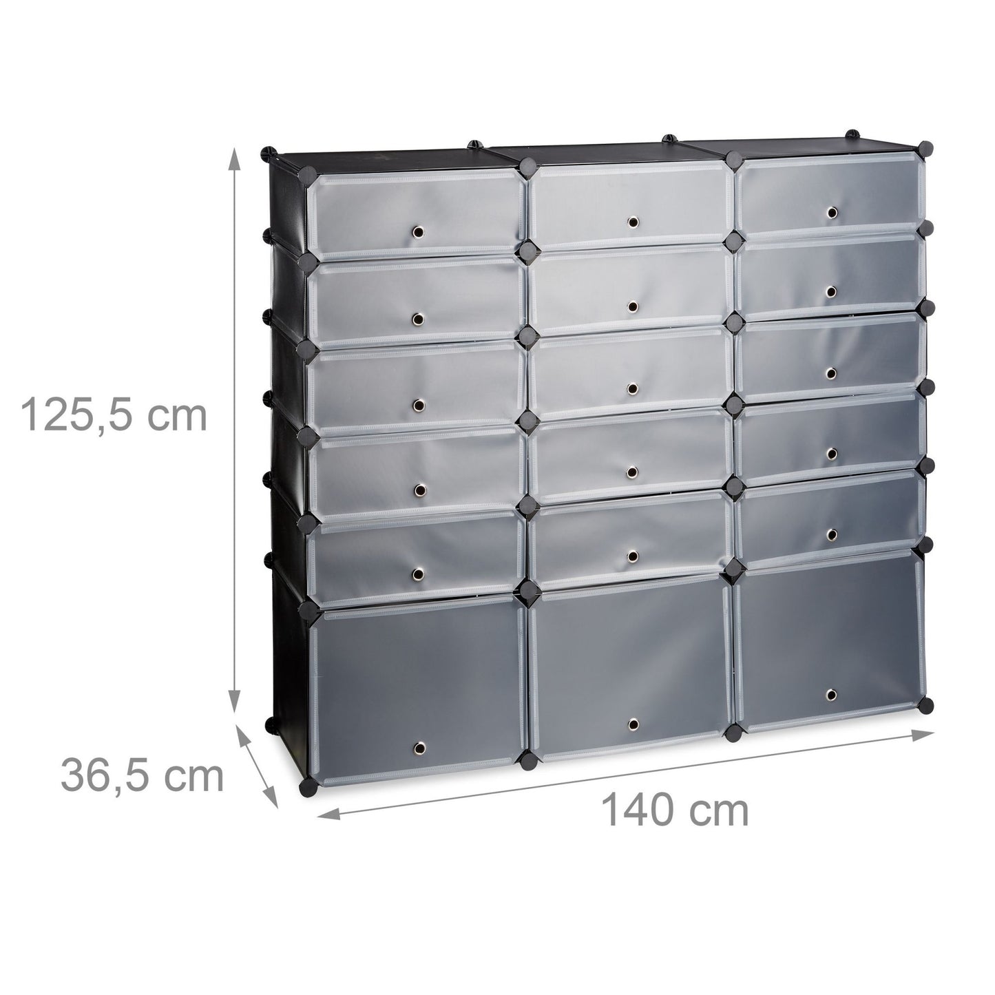 18-Compartment Plastic Shoe Cabinet