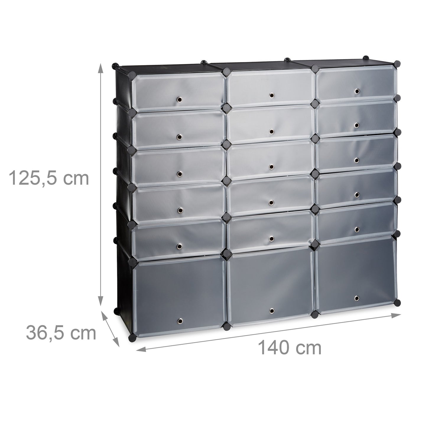 18-Compartment Plastic Shoe Cabinet