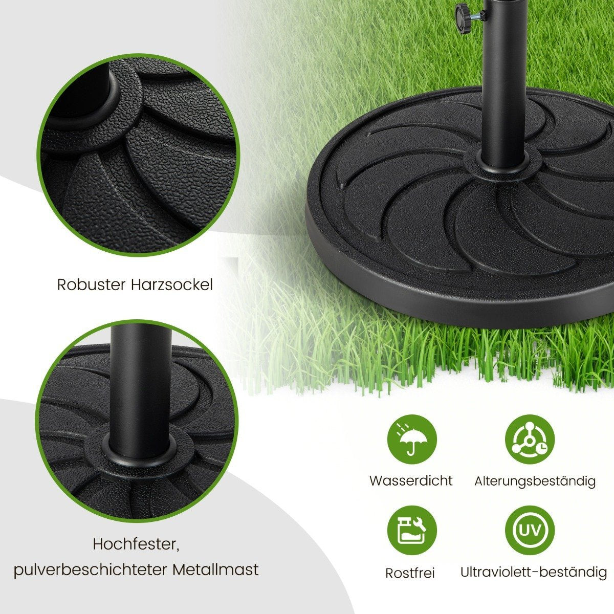 18 kg heavy umbrella stand with 54 cm diameter for umbrella poles of φ38/48 mm