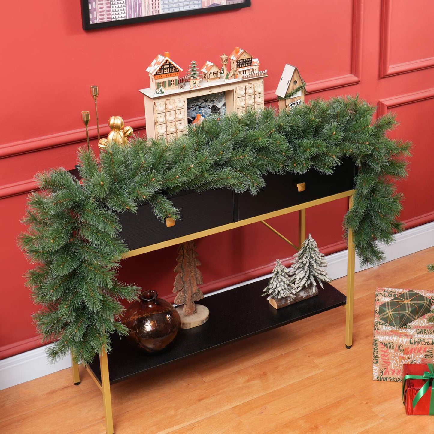 Artificial Christmas garland 1.8m, 160 tips, green decor
