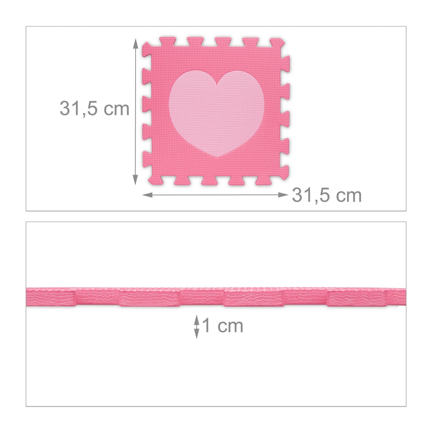 18-piece puzzle mat heart
