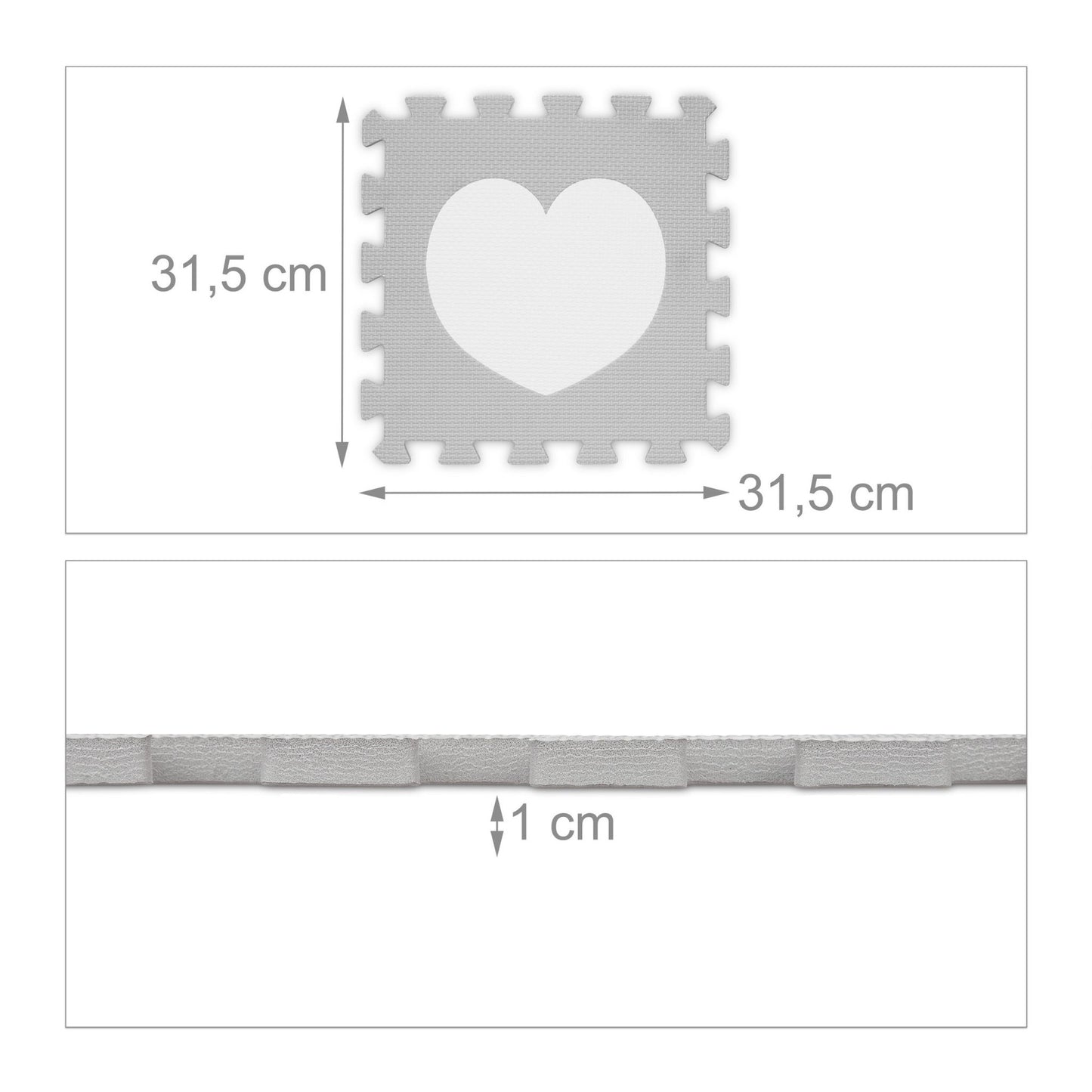 18-piece puzzle mat heart