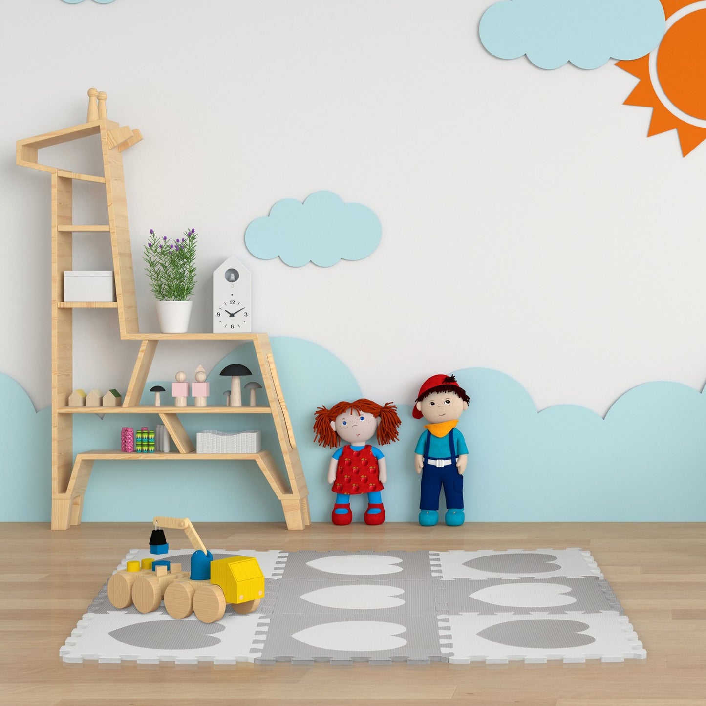 18-piece puzzle mat heart