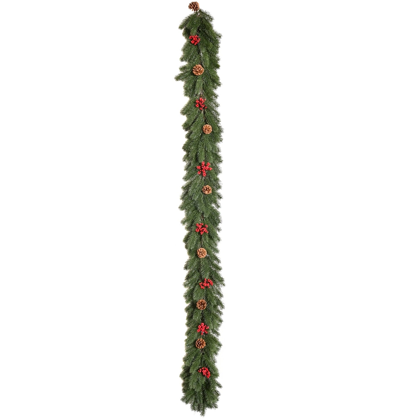 Artificial Christmas garland with pine cones and berries, 1.9M