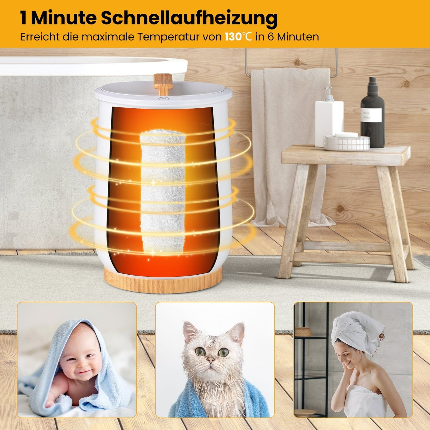 20L Heated Towel Warmer with LED Display & Timer