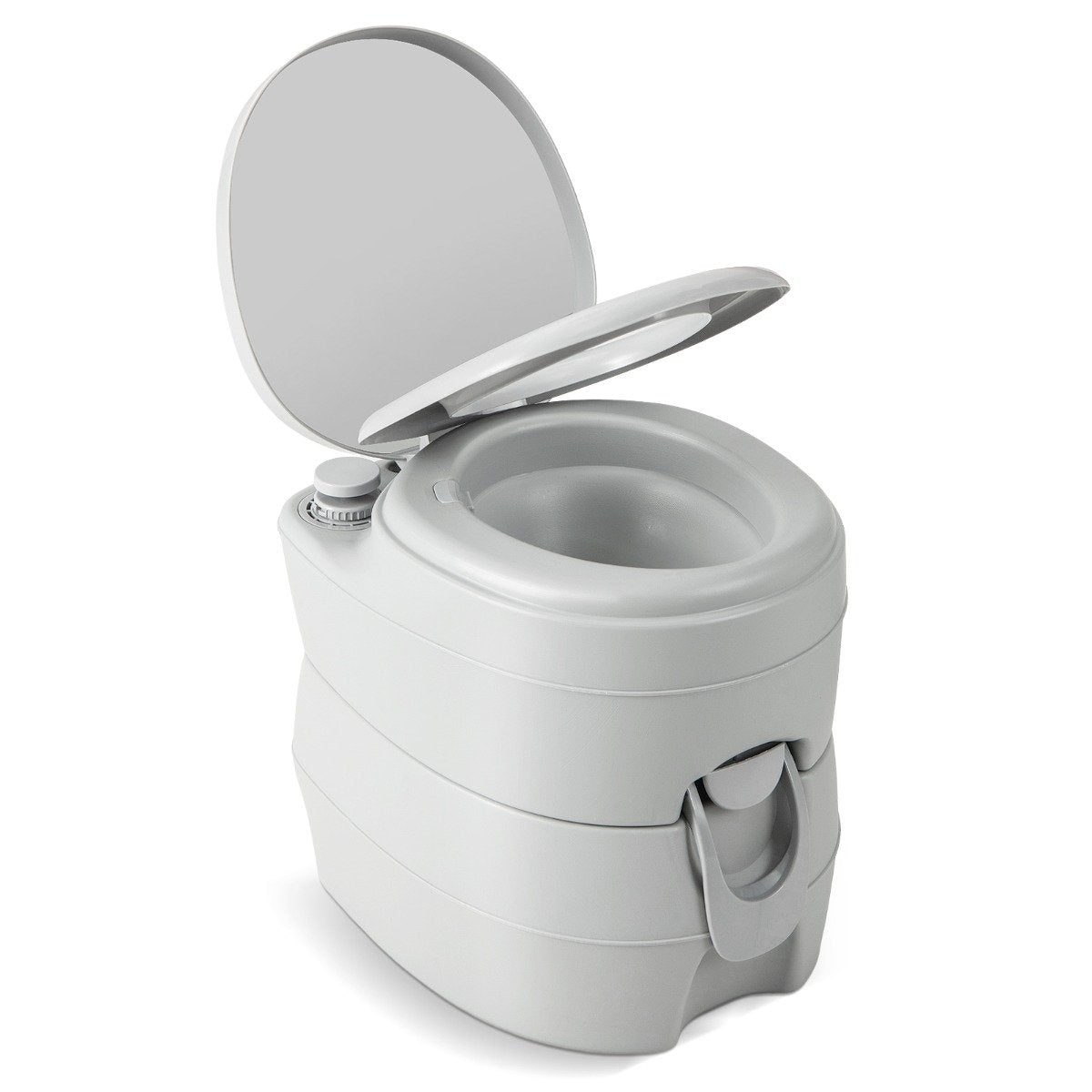 20L Portable Toilet with Removable Waste Tank & Leak-Proof Seat & Flush Pump Grey