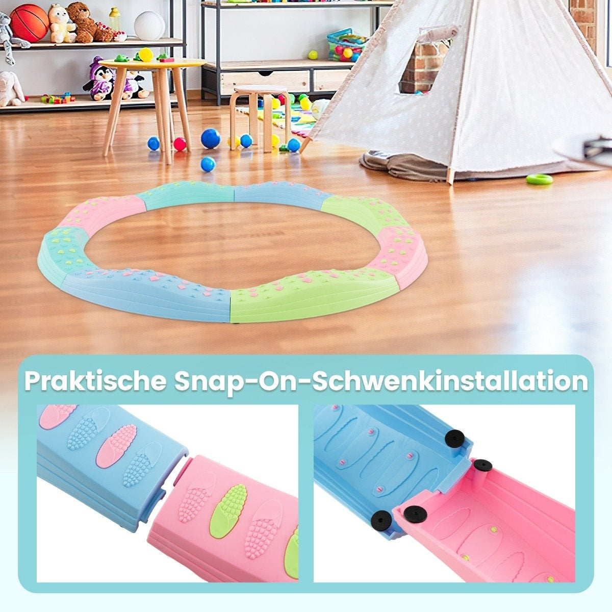 20 PCS. Balancing beam set children's balancing blocks stepping stones for indoors and outdoors green