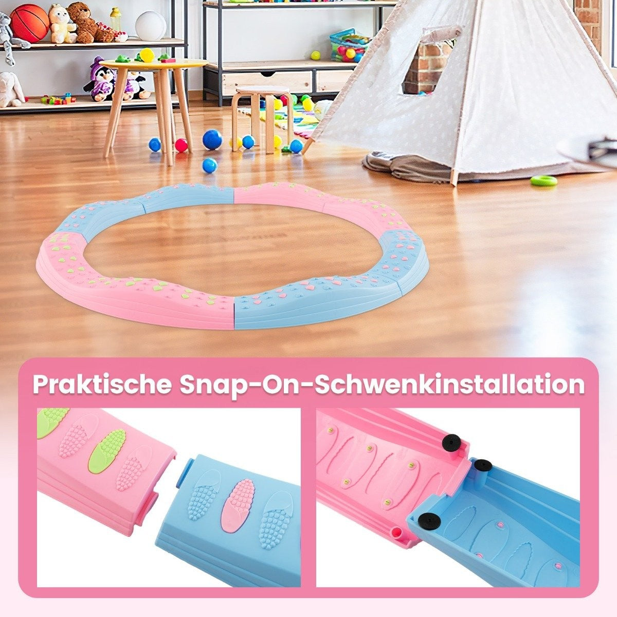 20 PCS. Balancing beam set children's balancing blocks stepping stones for indoors and outdoors pink