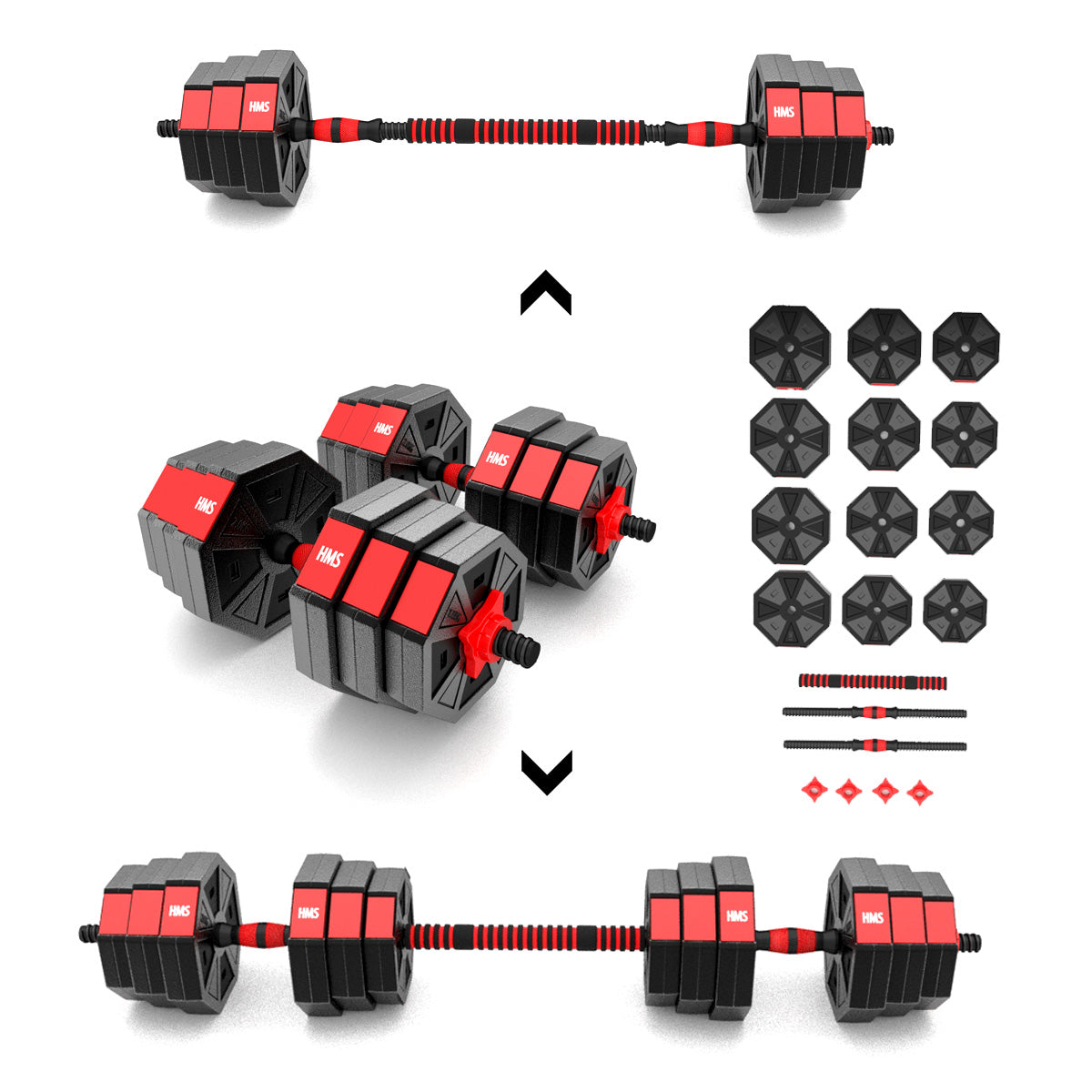 20 kg Composite Barbell & Dumbbells Set