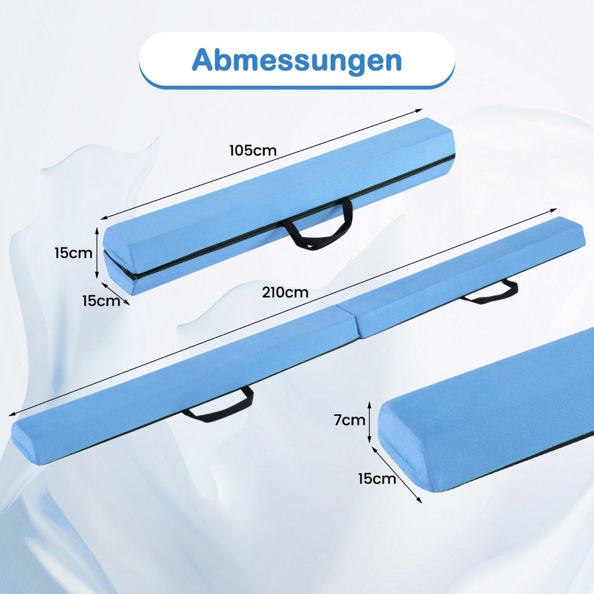 210 cm balance beam gymnastics beam foldable gymnastics beam non-slip balance beam up to 73 kg blue