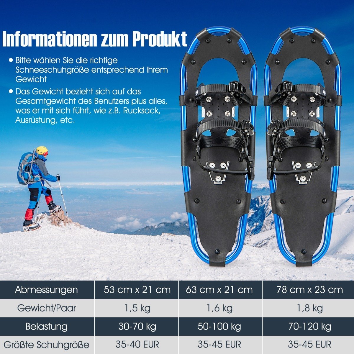 21'' Snow Boots 4-in-1 Off-Road Snow Boots for Adults Teens & Kids Navy Blue