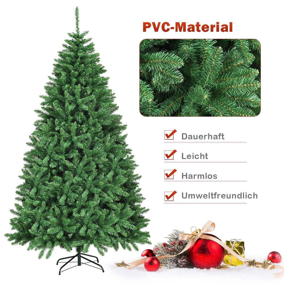 225 cm Artificial Christmas Tree with Metal Stand Artificial Tree Christmas Green
