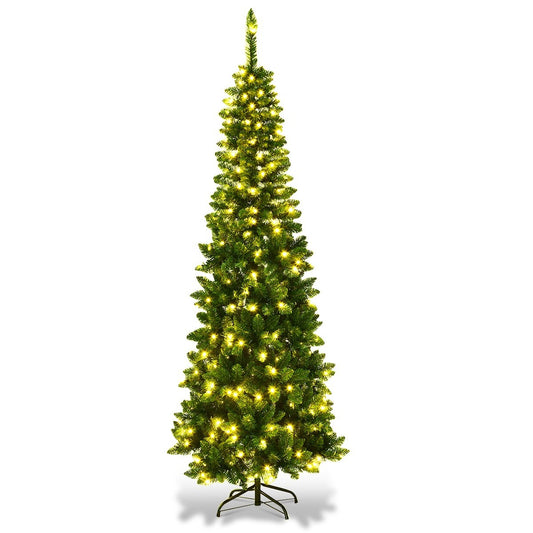 225cm Christmas Tree High Quality PVC Needles Pencil Shaped Christmas Tree Green