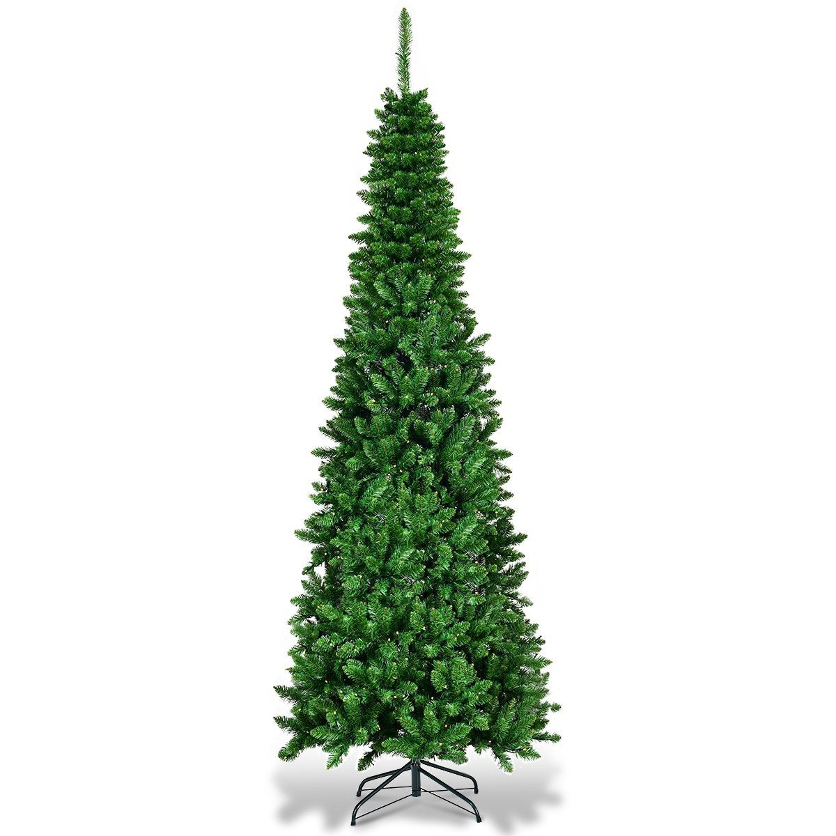 225cm Christmas Tree High Quality PVC Needles Pencil Shaped Christmas Tree Green
