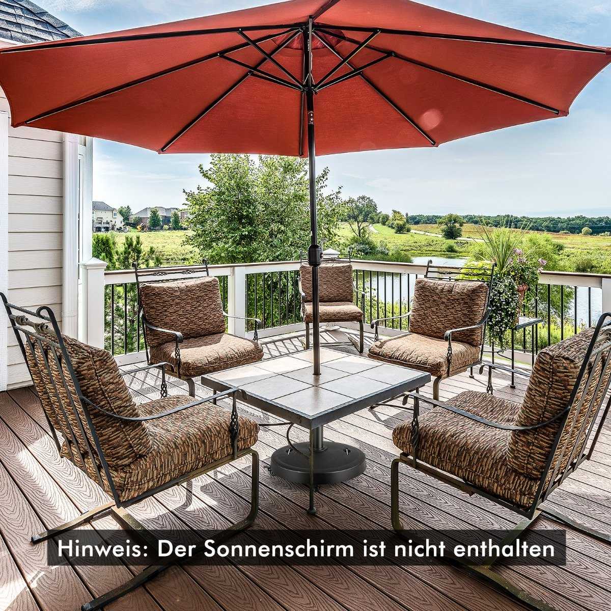 23 kg parasol stand with wheels and handles umbrella stand for umbrella poles of 38/48 mm Ø52 cm market umbrella stand