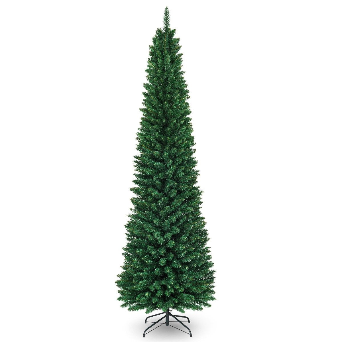 240cm Christmas Tree High Quality PVC Needles Artificial Pencil Shaped Christmas Tree Green