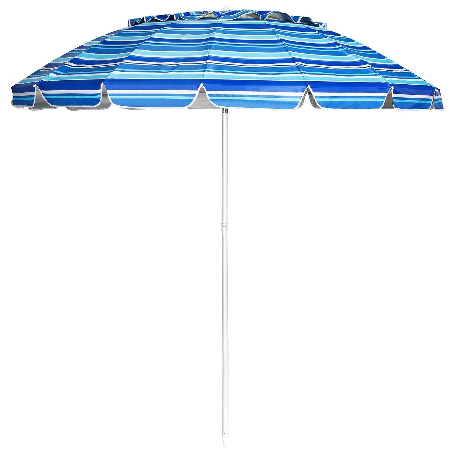 243 cm beach parasol outdoor parasol beach umbrella aluminum tilting patio umbrella - dark blue