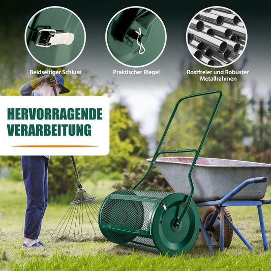 24" Tall Compost Spreader Peat Spreader with Improved U-Shaped Handle