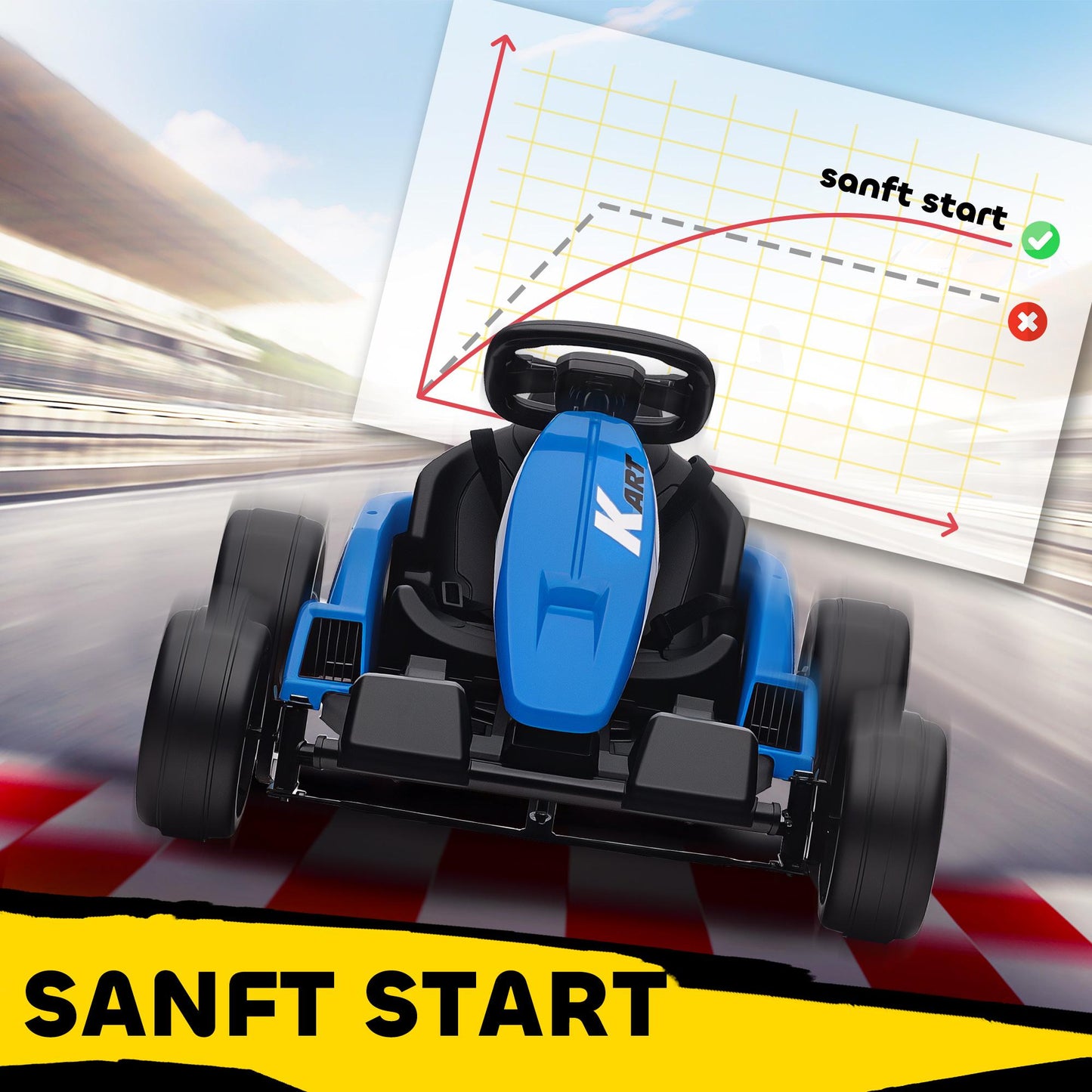 24V Electric Go-Kart, Drift Mode, Adjustable Seat, Ages 6-12