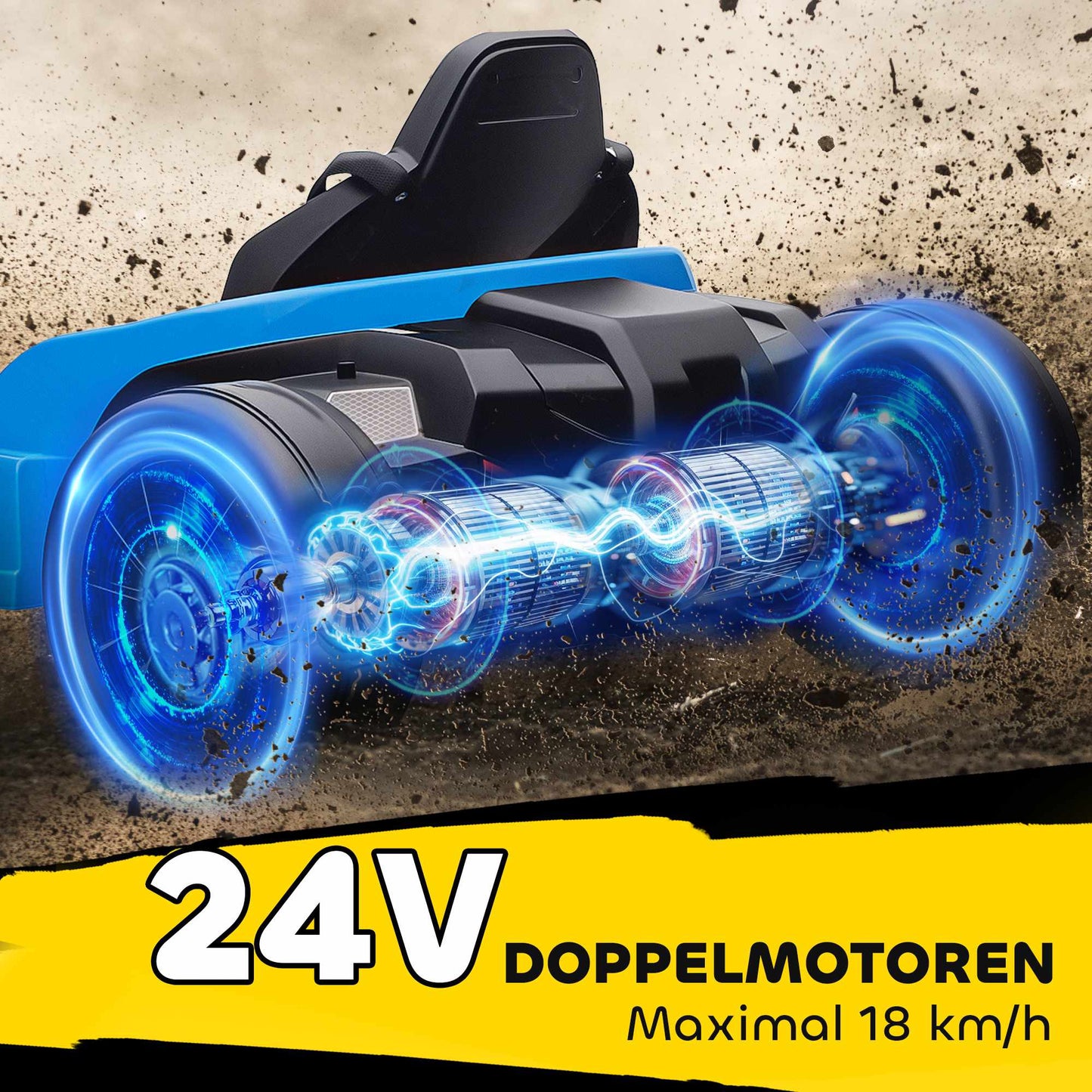 24V Electric Go-Kart, Drift Mode, Adjustable Seat, Ages 6-12