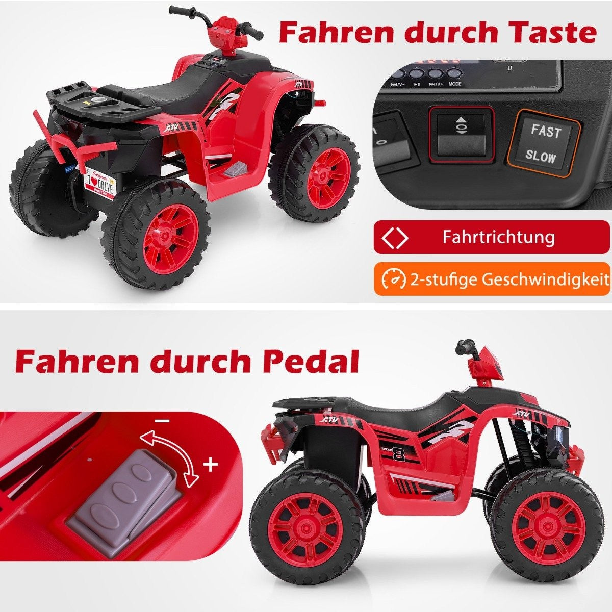 24V Electric Kids Quad Electric Quad with Wireless Connection Electric Quad Red
