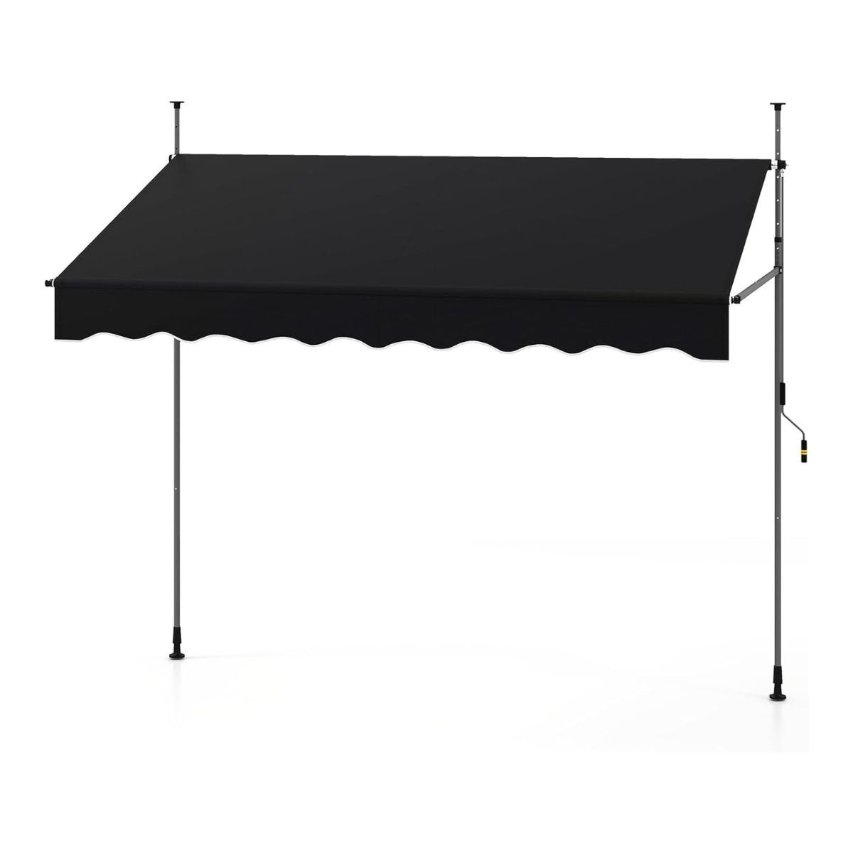 250 cm Retractable Balcony Awning, No-Drill, Black