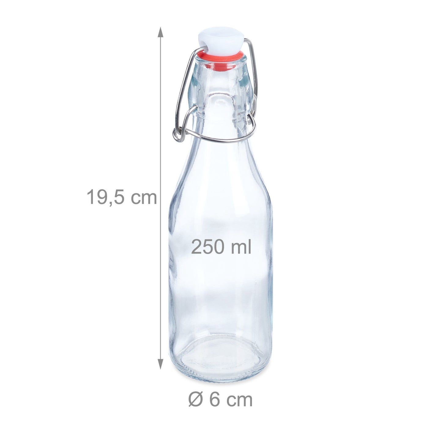 250 ml beaker with clamp lid in 6-pack