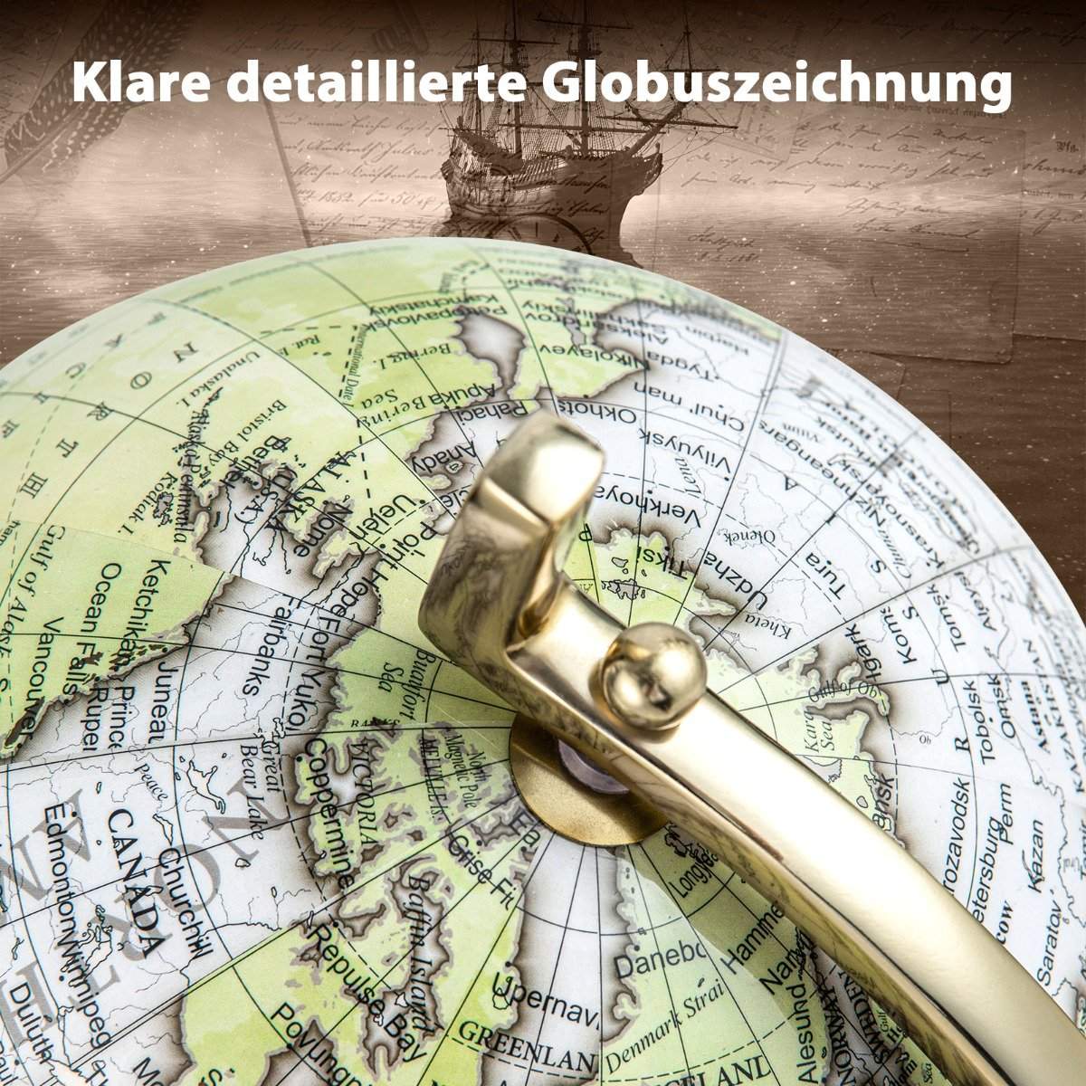 Ø 25.5 cm Antique globe with metal base Rotating student globe Geographic globe Ø 25.5 cm