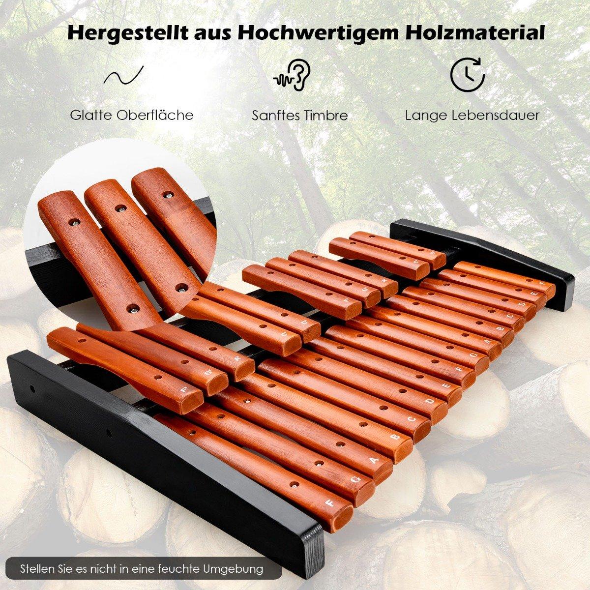 25-Note Wooden Xylophone with Mallets & Bag