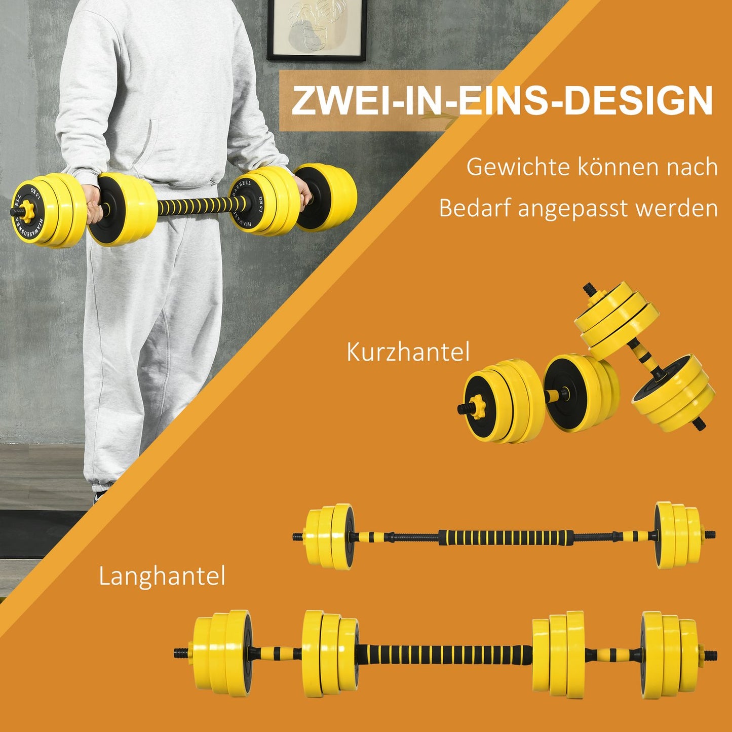 Adjustable 25 kg dumbbell set with 12 plates for fitness