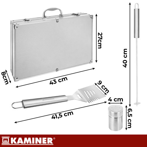 26-Piece Stainless Steel Grill Utensil Set with Case
