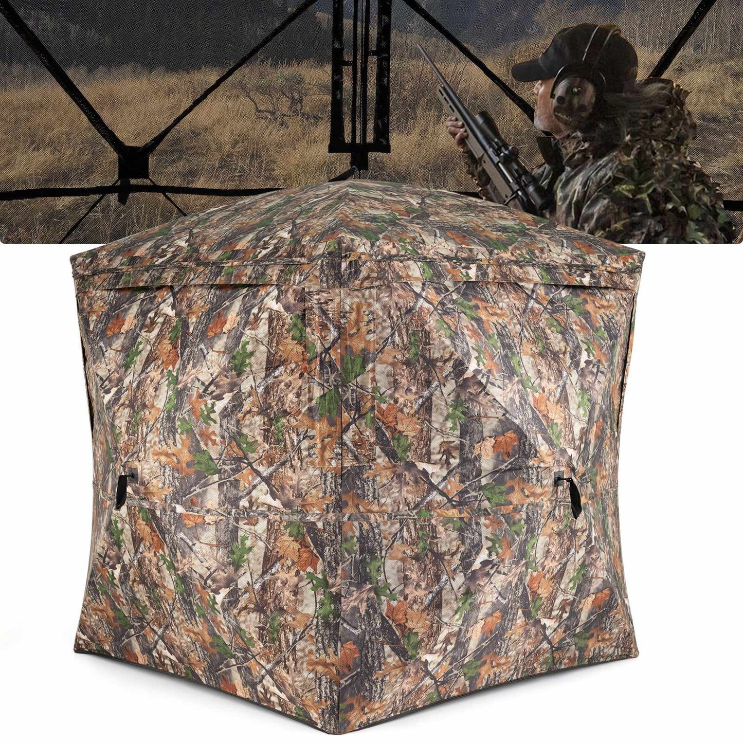 270 Camouflage Pop-Up Hunting Tent, Oxford, 2-3 People