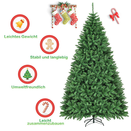 275 cm Artificial Christmas Tree Metal Stand Artificial Tree with 3594 Tips