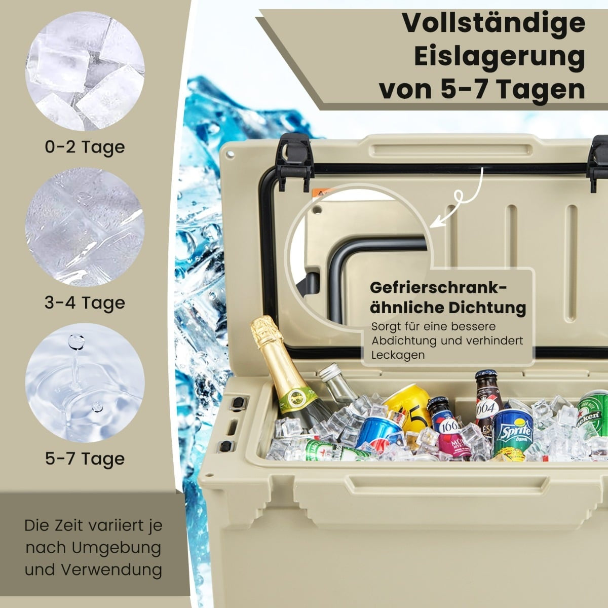 28L Portable Cooler Box with Bottle Opener & Handles