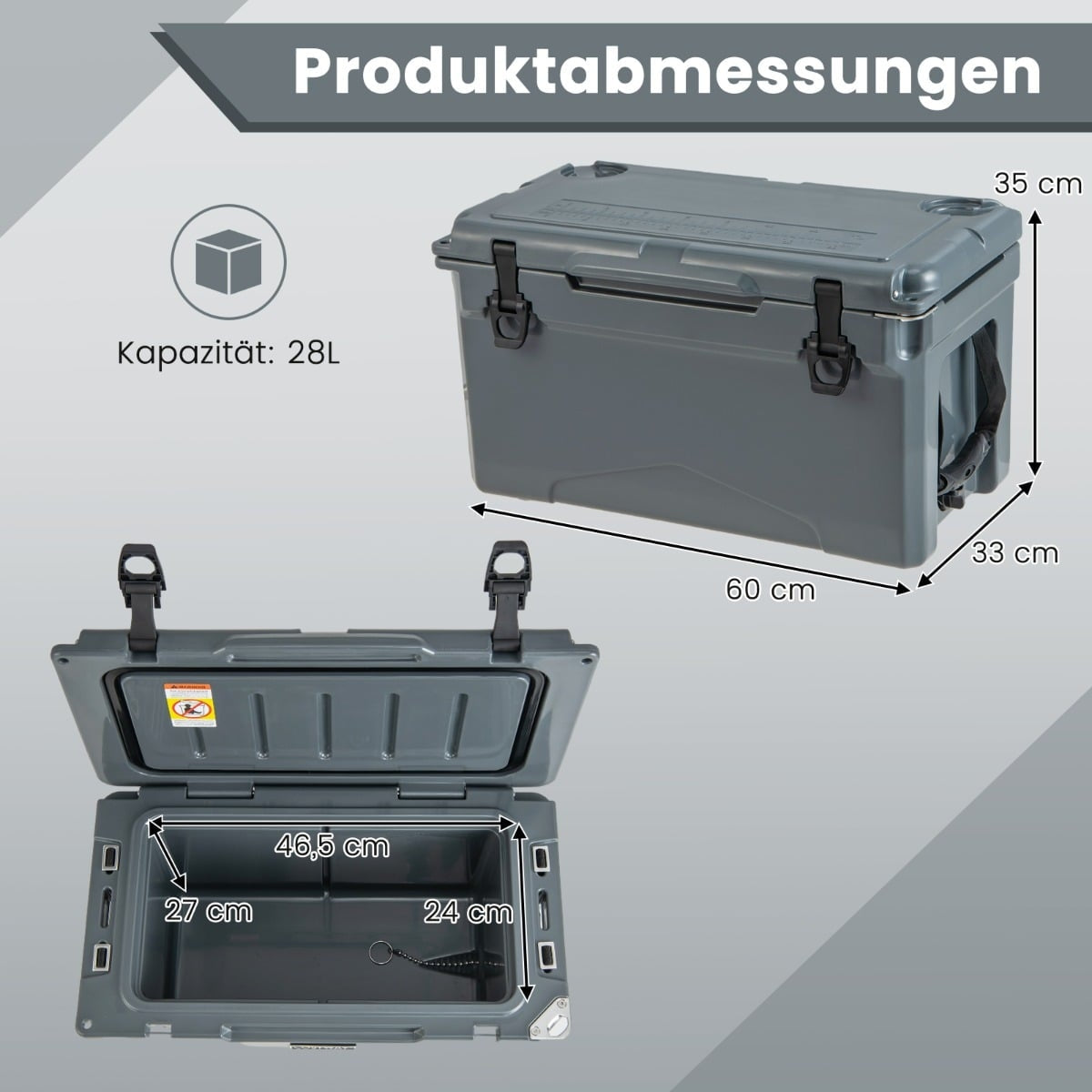 28L Portable Cooler with Bottle Opener & Handles