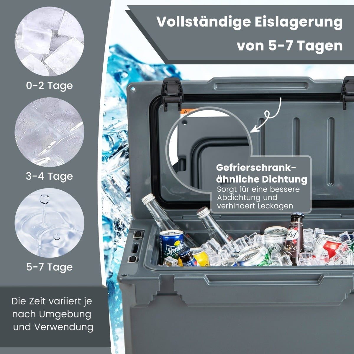28L Portable Cooler with Bottle Opener & Handles