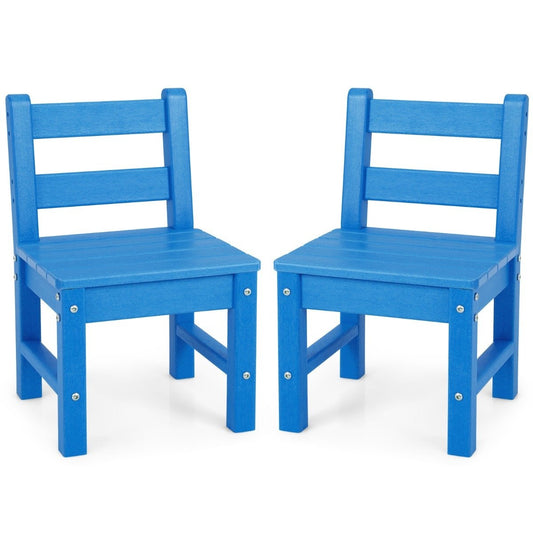 2 Children's Chairs for Indoor & Outdoor Weatherproof Heavy Duty Learning Chair for Toddlers Blue