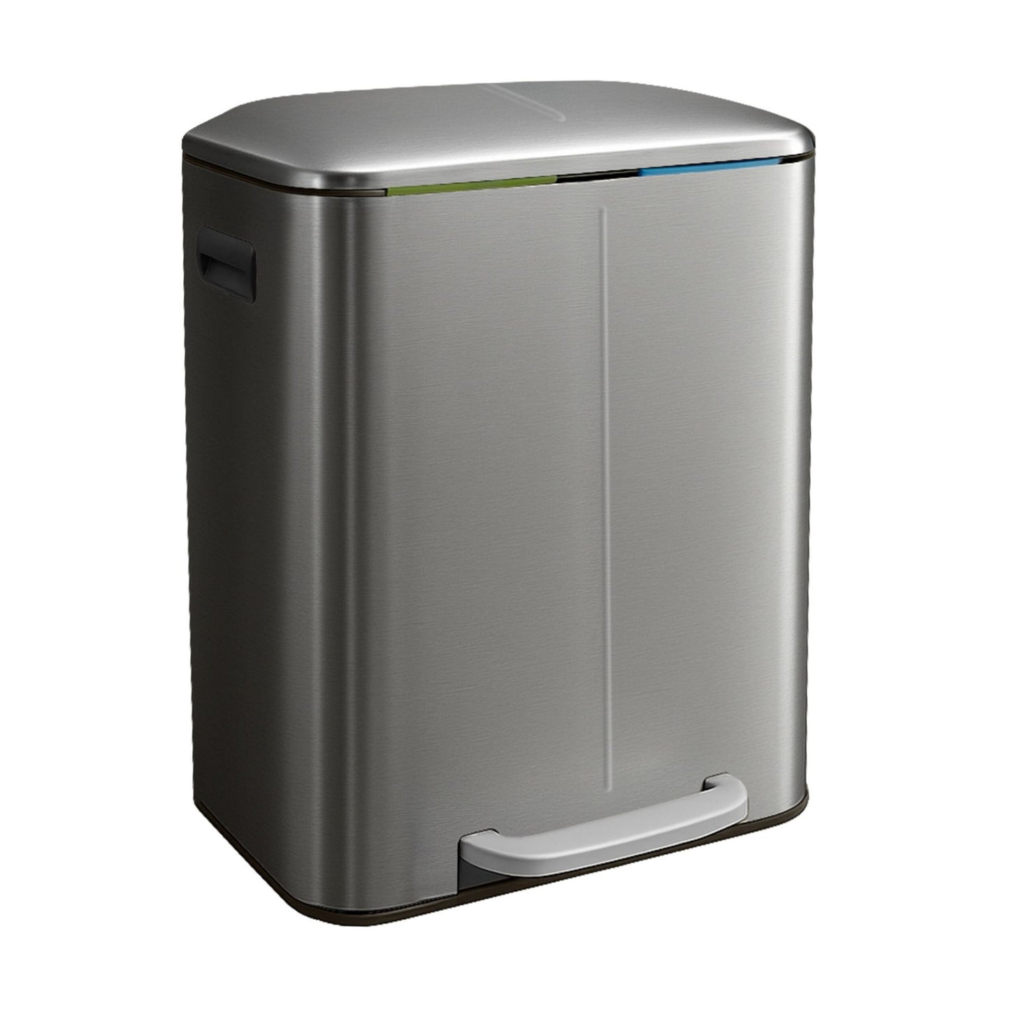 2-Compartment Kitchen Waste Bin, Pedal & Soft-Close