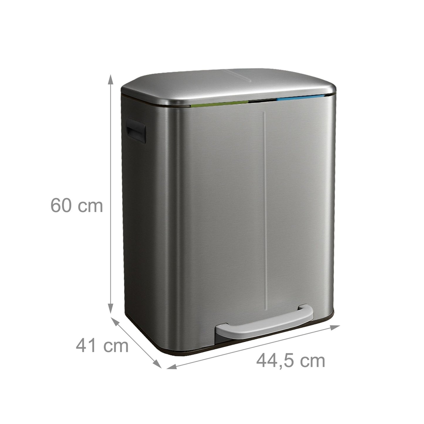 2-Compartment Kitchen Waste Bin, Pedal & Soft-Close