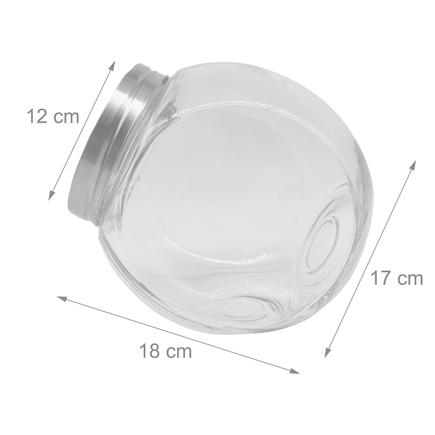 2 Glass Storage Jars, 2L Each, Airtight Lids