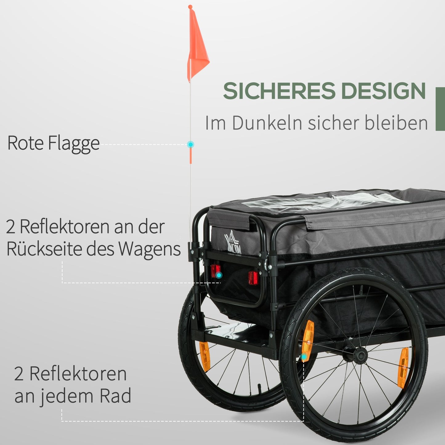 2-in-1 bicycle trailer with 20" tires, 40 kg capacity