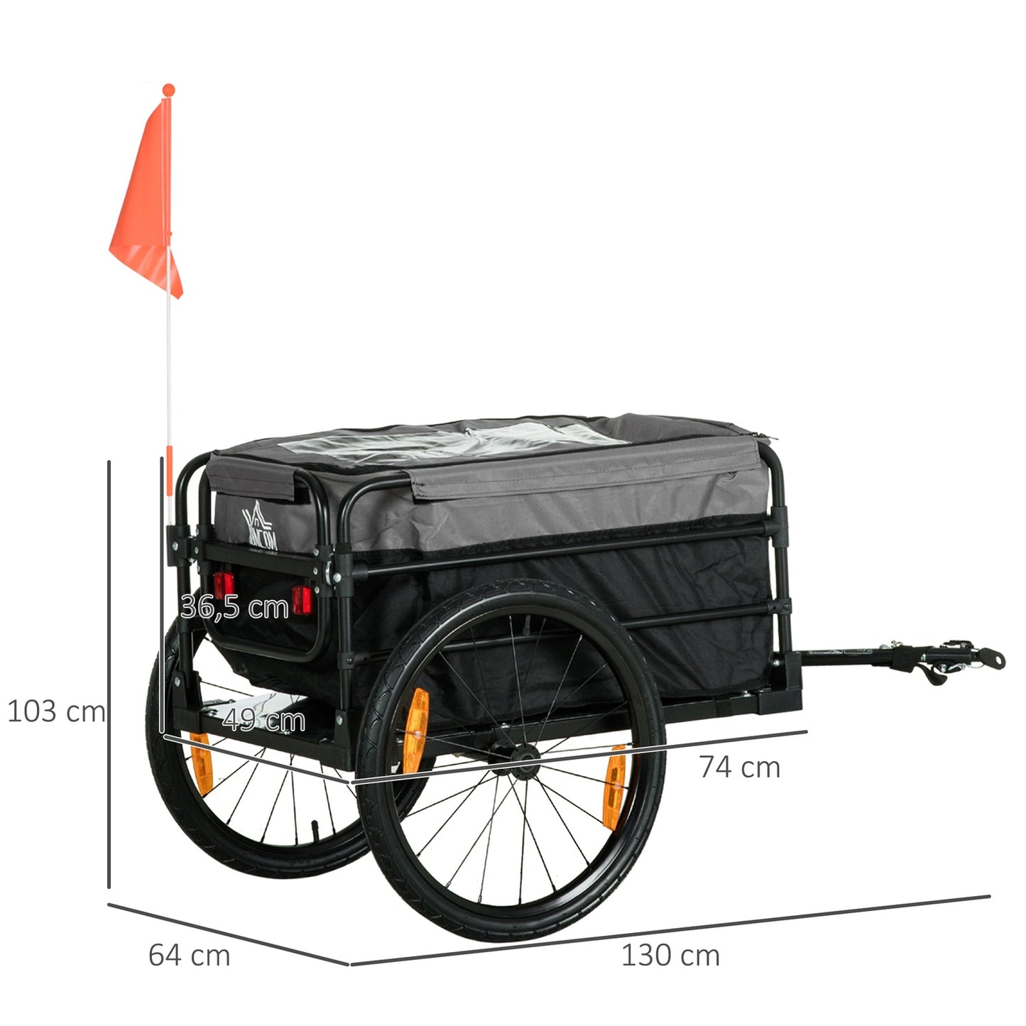 2-in-1 bicycle trailer with 20" tires, 40 kg capacity