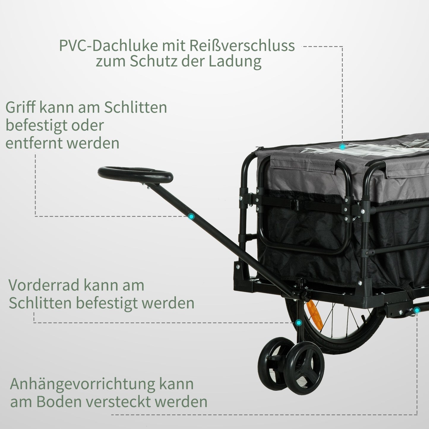2-in-1 bicycle trailer with 20" tires, 40 kg capacity